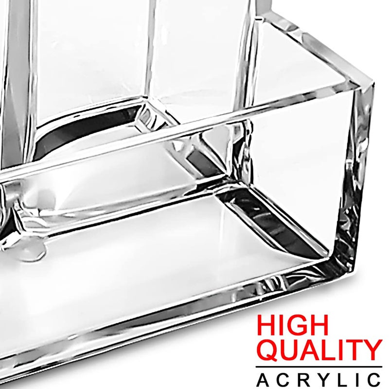 KiDEPOCH Pen Holder, Clear Acrylic Pen Holder for Desk, Makeup Brush Storage Organizer, Modern Desk Organizer for School, Home and Office. - Image 3